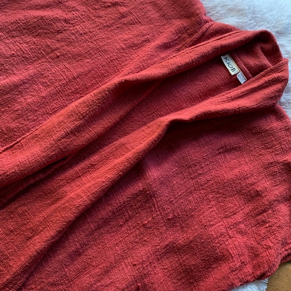 Kioti Vintage Handmade Textured Kimono Styled Boho Minimalist Open Front Top - Picture 3 of 16